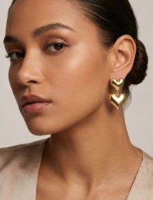 Pearlyne Amour Double Heart Drop Earrings ππβ¨