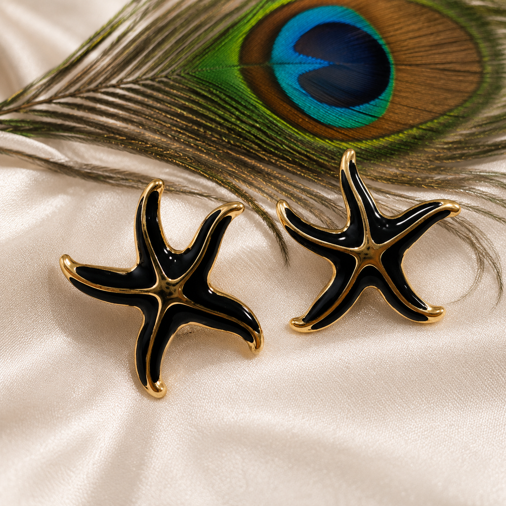 Starfish Noir Stud Earring