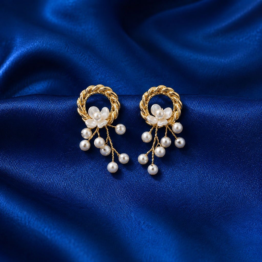 Pearlyne Juliette Vine Hoop Earrings