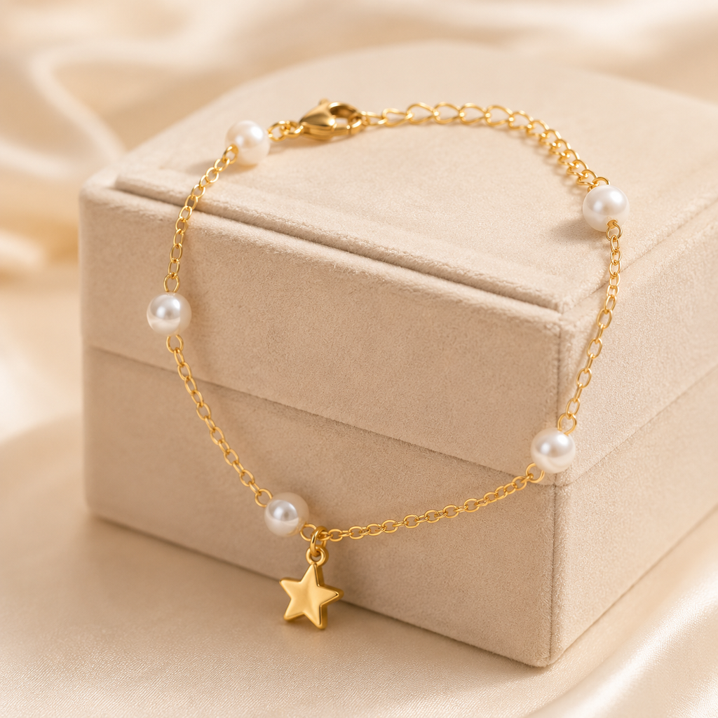 Pearl Star Charm Bracelet