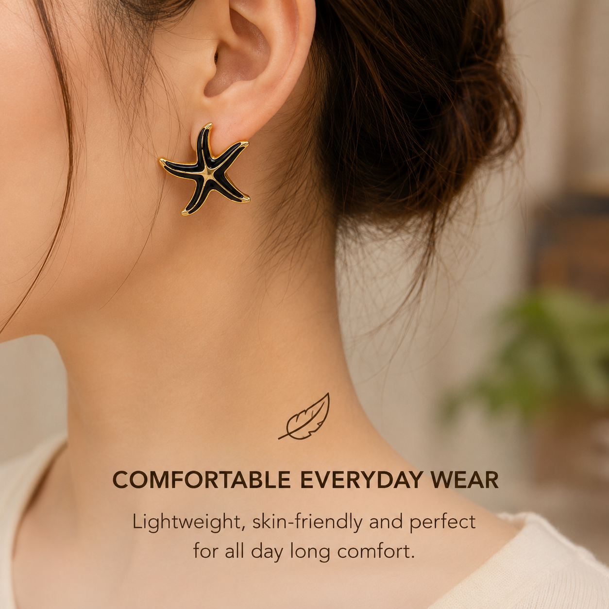 Starfish Noir Stud Earring