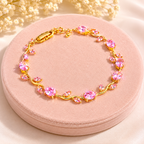 Pink Gemstone Vine Bracelet