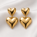 Amour Double Heart Drop Earrings