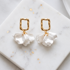 Aurelia Pearl Petal Drop Earrings