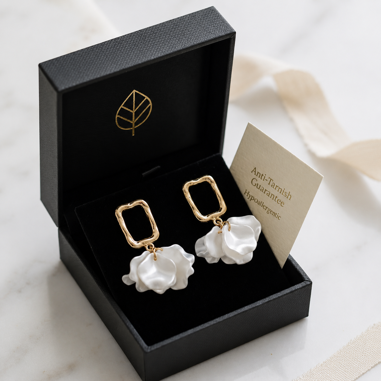 Aurelia Pearl Petal Drop Earrings