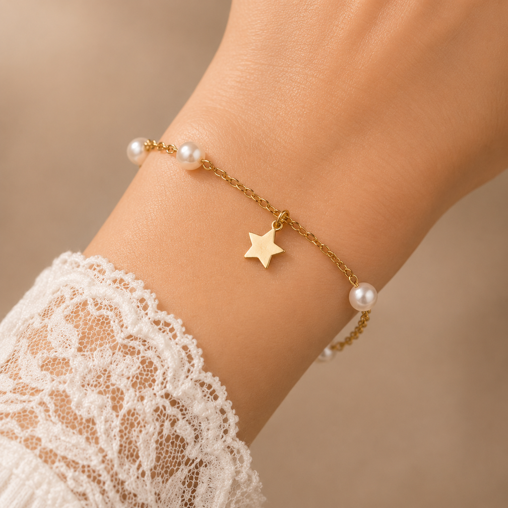 Pearl Star Charm Bracelet