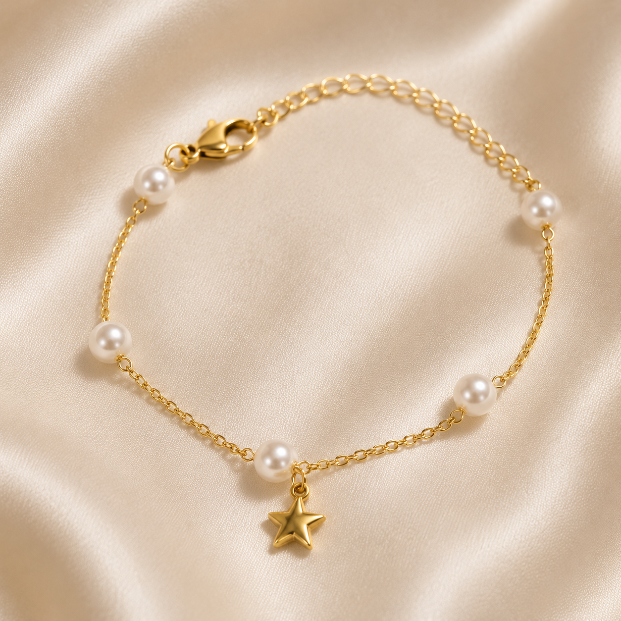 Pearl Star Charm Bracelet