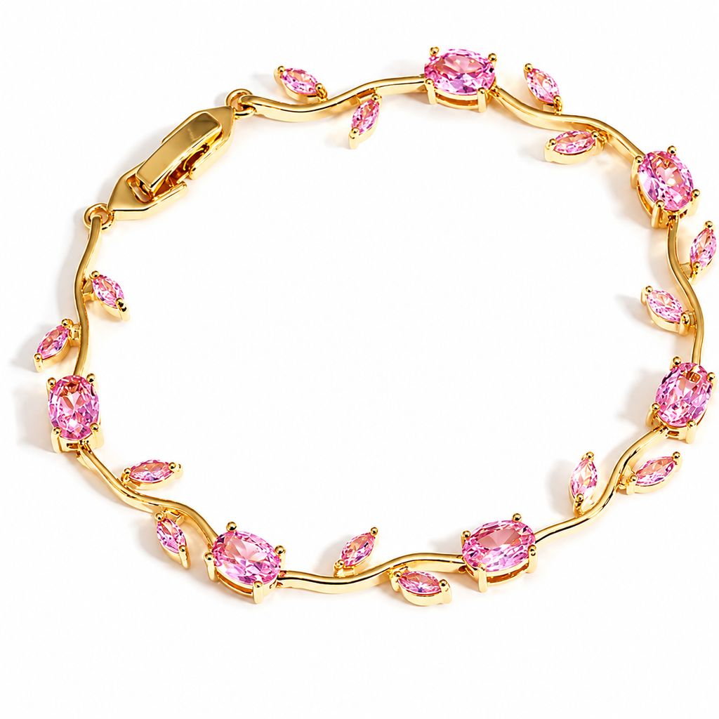 Pink Gemstone Vine Bracelet