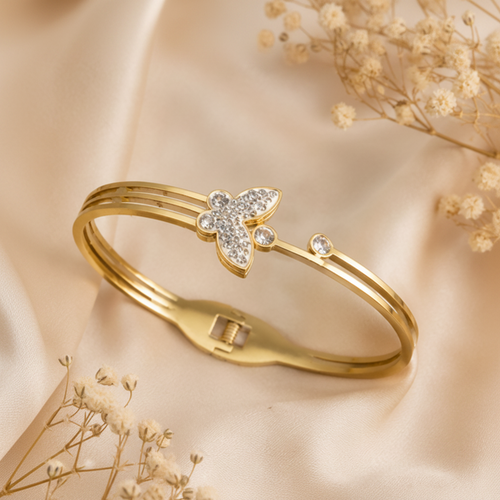Butterfly Crystal Cuff Bracelet