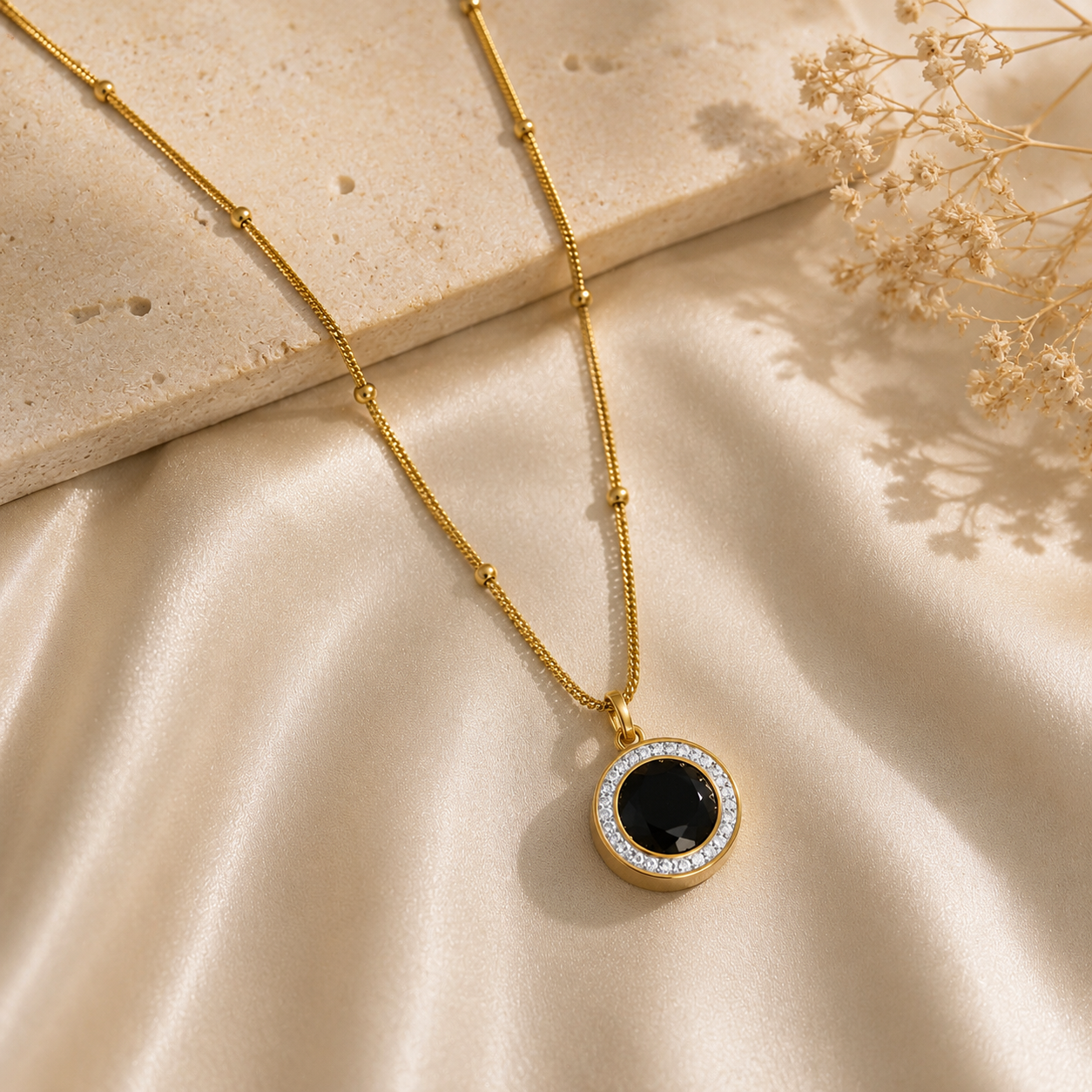Midnight Elegance Onyx Pendant Necklace