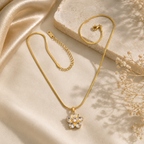 Crystal Bloom Floral Pendant Necklace