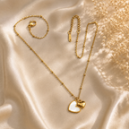 Golden Heart Initial Pendant Necklace