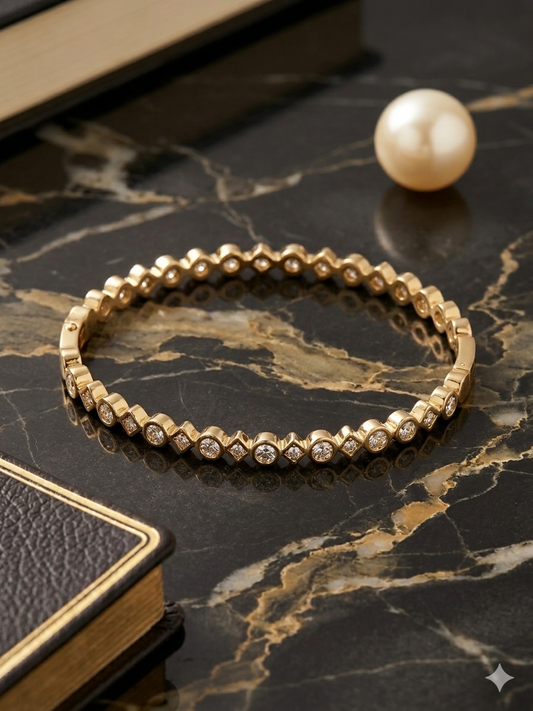 The Celestia Diamond-Dot Bangle ✨🌟⚜️