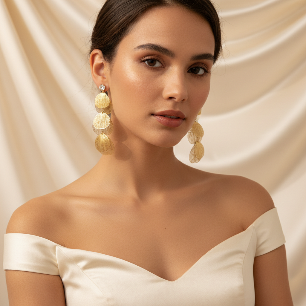 Golden_Cascade_Shell_Drop_Earrings