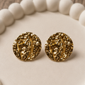 Golden Textured Muse Stud Earrings