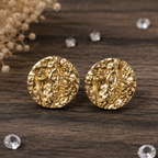 Golden Textured Muse Stud Earrings