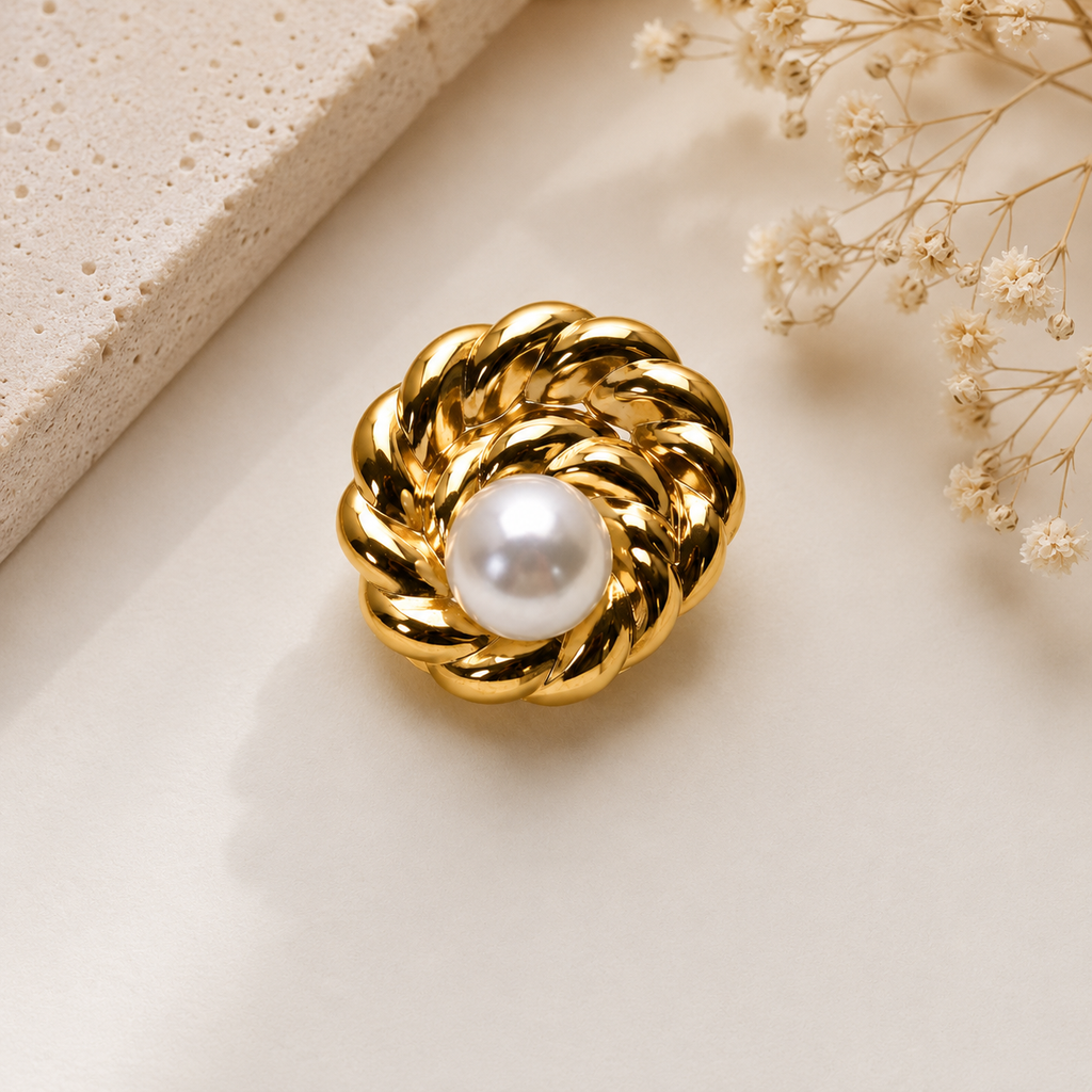 Pearl Crown Statement Ring