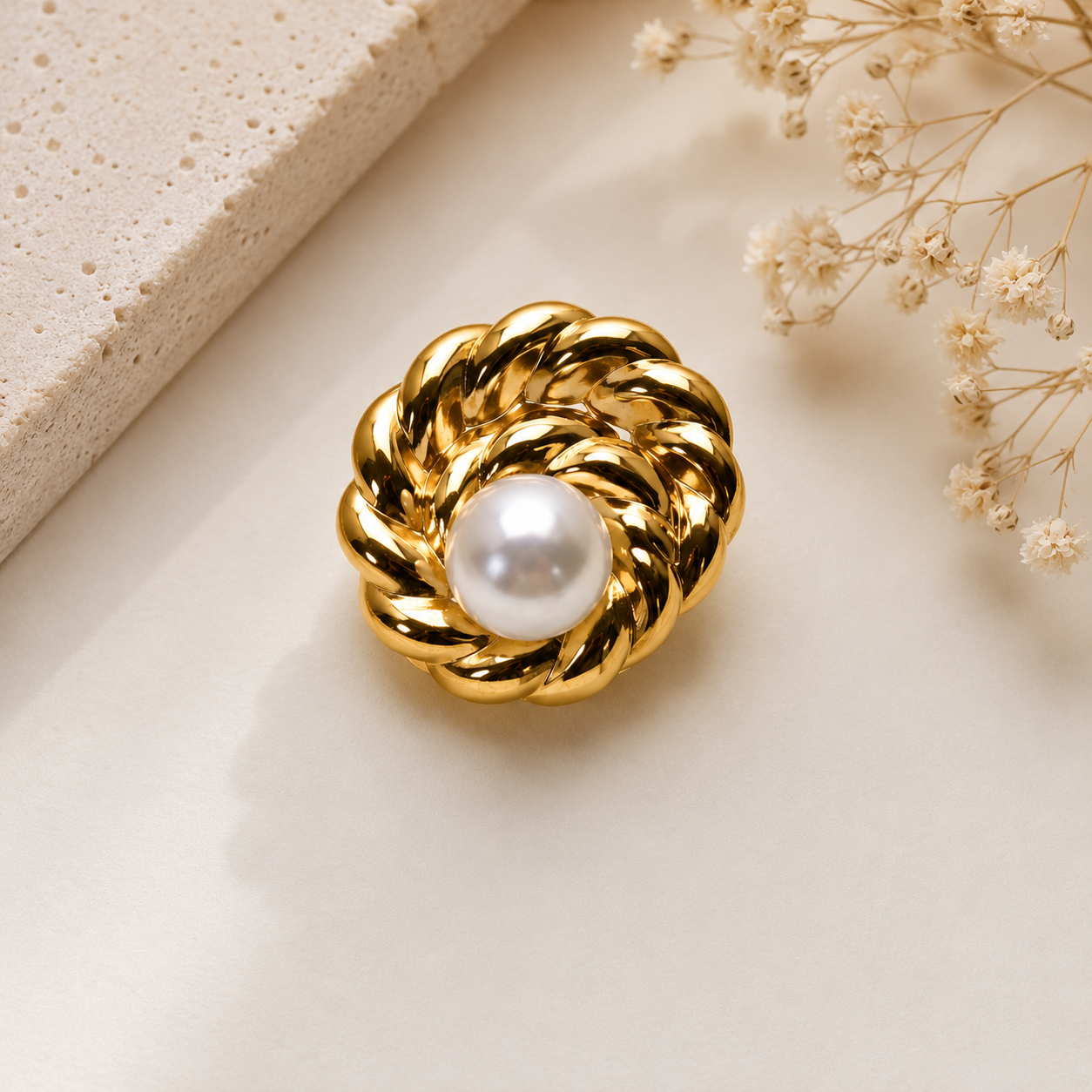 Pearl Crown Statement Ring