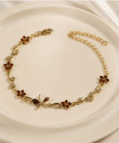 Ruby Bloom Vine Bracelet ✨🌺