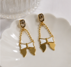 Golden Bow Luxe Earrings 🎀✨