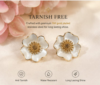 Elegant flower stud earrings ✨🌸