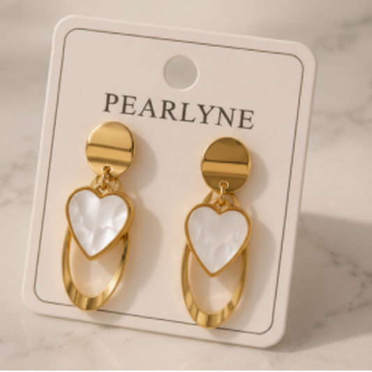 Celestia Heart Drop Earrings ✨🐚🌸