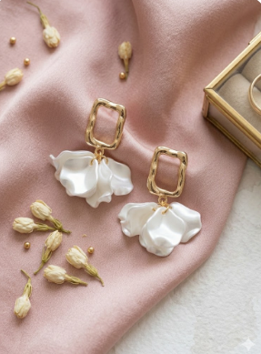 Aurelia Pearl Petal Drop Earrings 🌸🤍✨