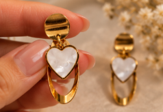 Celestia Heart Drop Earrings ✨🐚🌸