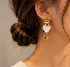 Celestia Heart Drop Earrings ✨🐚🌸