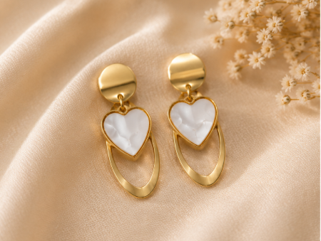 Celestia Heart Drop Earrings ✨🐚🌸