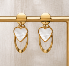 Celestia Heart Drop Earrings ✨🐚🌸