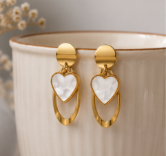 Celestia Heart Drop Earrings ✨🐚🌸