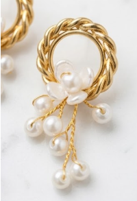 Pearlyne Juliette Vine Hoop Earrings 🌷💎✨