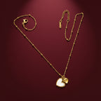 Golden Heart Initial Pendant Necklace