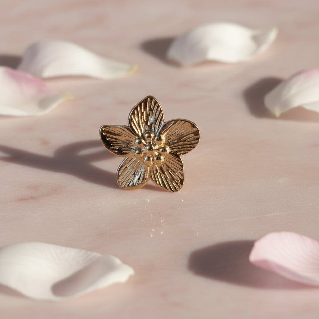 Golden Blossom Statement Ring