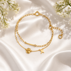 Golden Garden Ladybug Bracelet