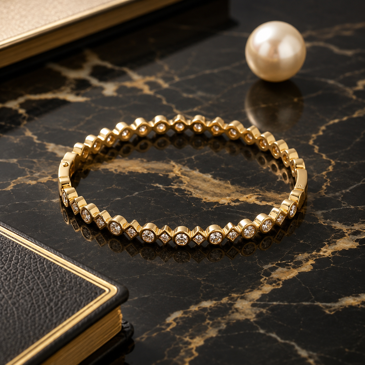 The Celestia Diamond-Dot Bangle