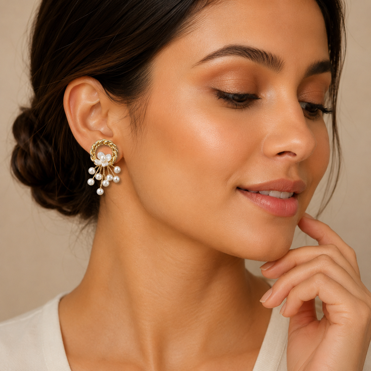 Pearlyne Juliette Vine Hoop Earrings