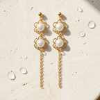 Pearl Bloom Tassel Earrings