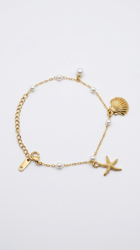 Ocean Pearl Charm Bracelet 🌊 🐚 ⭐ 🤍