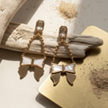 Elysian Mother-of-Pearl Bow Dangle Earrings