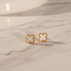 Ivory Clover Luxe Stud Earrings